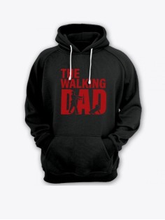 Прикольная мужская толстовка с капюшоном - худи с принтом "Walking dad"
