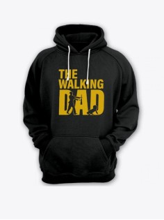 Прикольная мужская толстовка с капюшоном - худи с принтом "Walking dad"