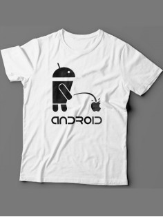 Мужская футболка с прикольным принтом "Android"