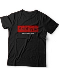 Мужская футболка с прикольным принтом "Antihype I ball was rawt"