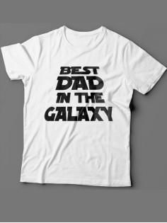 Мужская футболка с прикольным принтом "Best dad in the galaxy"