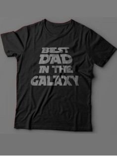 Мужская футболка с прикольным принтом "Best dad in the galaxy"