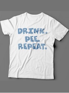 Мужская футболка с прикольным принтом "Drink. Pee. Repeat "