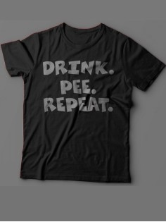 Мужская футболка с прикольным принтом "Drink. Pee. Repeat "