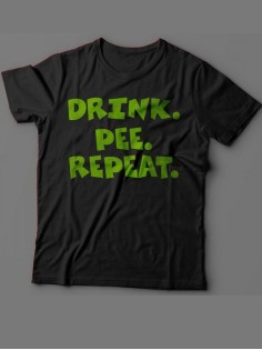 Мужская футболка с прикольным принтом "Drink. Pee. Repeat "
