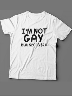 Мужская футболка с прикольным принтом "I'm not gay"