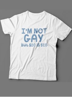 Мужская футболка с прикольным принтом "I'm not gay"