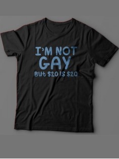 Мужская футболка с прикольным принтом "I'm not gay"