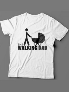 Мужская футболка с прикольным принтом "The walking dad"