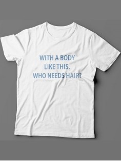 Футболка с прикольной надписью «With a body»/Оригинальная, модная мужская с принтом.