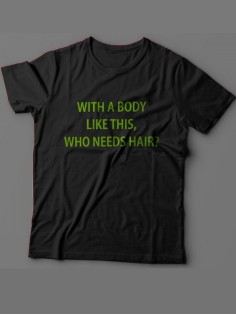 Футболка с прикольной надписью «With a body»/Оригинальная, модная мужская с принтом.