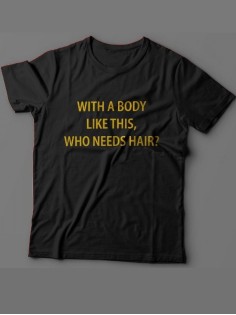 Футболка с прикольной надписью «With a body»/Оригинальная, модная мужская с принтом.
