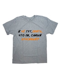 Мужская футболка с прикольным принтом "Я че тут, опять, что ли, самый красивый"