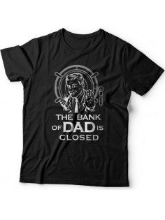 Мужская футболка с прикольным принтом "The bank of Dad is closed"