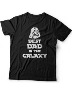 Мужская футболка с прикольным принтом "Best dad in the galaxy"