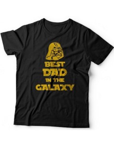 Мужская футболка с прикольным принтом "Best dad in the galaxy"