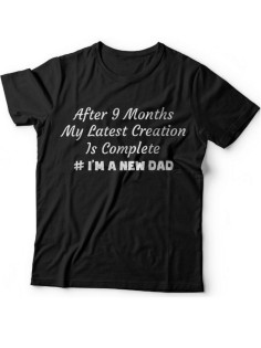 Мужская футболка с прикольным принтом "After 9 months my latest creation is complete"