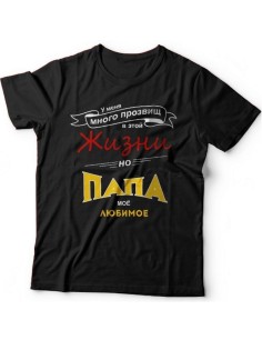 Мужская футболка с прикольным принтом "У меня много прозвищ, но папа моё любимое"