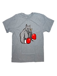 Мужская футболка с прикольным принтом "Носорог боксер"