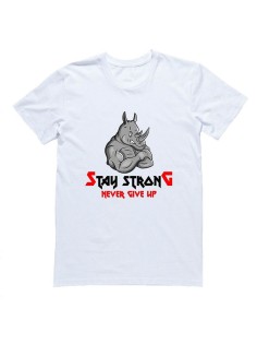 Мужская футболка с прикольным принтом "Никогда не сдавайся!"