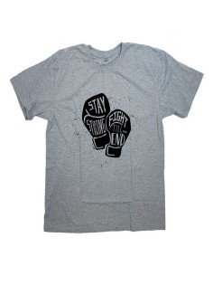 Мужская футболка с прикольным принтом "Stay strong - fight till the end"