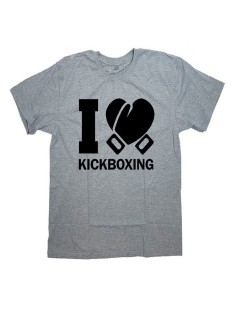 Мужская футболка с прикольным принтом "I love kickboxing"