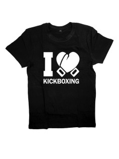 Мужская футболка с прикольным принтом "I love kickboxing"