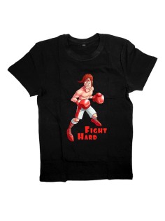 Мужская футболка с прикольным принтом "Fight Hard"