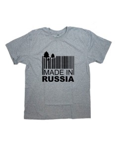 Мужская футболка с прикольным принтом "Сделано в России"