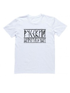 Мужская футболка с прикольным принтом "Русский широта души"