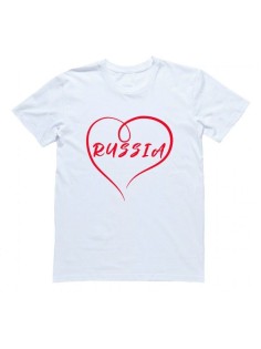 Мужская футболка с прикольным принтом "Россия в сердце"