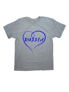 Мужская футболка с прикольным принтом "Россия в сердце"