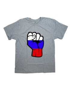 Мужская футболка с прикольным принтом "Россия в кулаке"