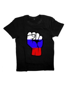 Мужская футболка с прикольным принтом "Россия в кулаке"