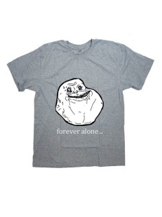 Мужская футболка с прикольным принтом "Forever alone"