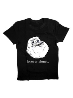 Мужская футболка с прикольным принтом "Forever alone"