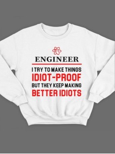 Модный свитшот - толстовка без капюшона с принтом "Engineer"