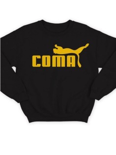 Модный свитшот - толстовка без капюшона с принтом "COMA"