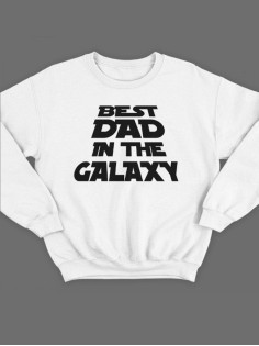 Модный свитшот - толстовка без капюшона с принтом "Best dad in the galaxy1"