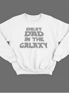 Модный свитшот - толстовка без капюшона с принтом "Best dad in the galaxy1"