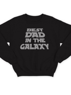 Модный свитшот - толстовка без капюшона с принтом "Best dad in the galaxy1"