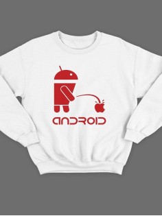 Модный свитшот - толстовка без капюшона с принтом "Android"