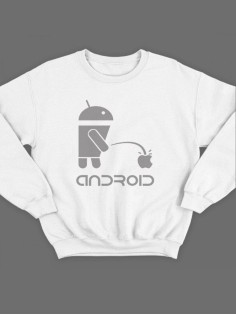 Модный свитшот - толстовка без капюшона с принтом "Android"