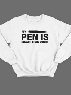 Модный свитшот - толстовка без капюшона с принтом "My pen is bigger than yours"