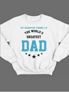 Прикольный свитшот для папы с принтом «My daughter» / Модная толстовка для лучшего папы.