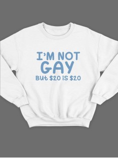 Модный свитшот - толстовка без капюшона с принтом "I'm not gay"