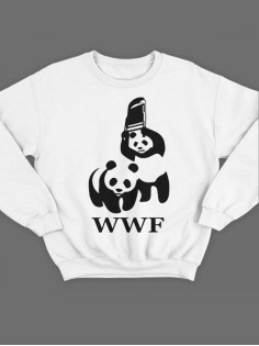 Модный свитшот - толстовка без капюшона с принтом "WWF"