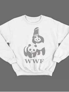 Модный свитшот - толстовка без капюшона с принтом "WWF"