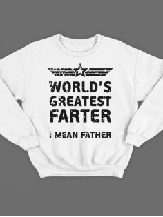 Модный свитшот - толстовка без капюшона с принтом "World's greatest farter"
