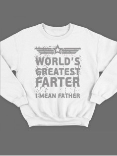 Модный свитшот - толстовка без капюшона с принтом "World's greatest farter"